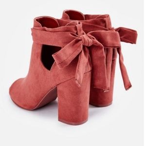 bowa tie back open toe bootie